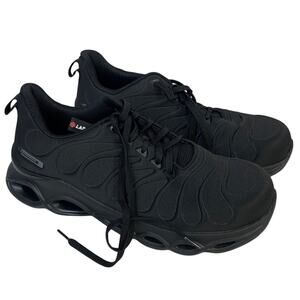 Larnmern Mens Size 10.5 Black Sneakers Lace Up Round Steel Toe Work Shoes